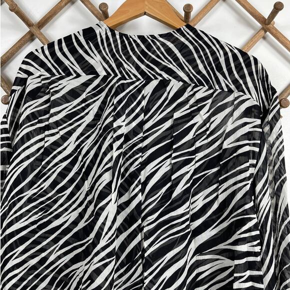 New ANINE BING 100% Silk Arrow Shirt in Cream Zebra Women's Size L - Picture 5 of 14